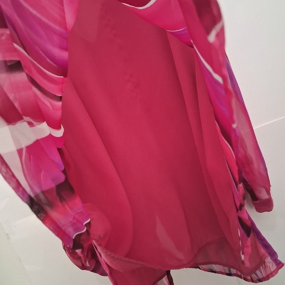 🎉Avenue Vibrant Pink and Purple Button Down Shirt - Picture 6 of 11